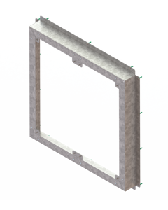Frame for shutter exhaust FF091 120mm galv unassembled